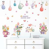 Cartoon Candy Bunny Egg Pendant Potted Children Room Bedroom Kindergarten Wall Background Decoration Wall Sticker miniinthebox - thumbnail