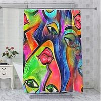Hot Lips Shower Curtain with Hooks for BathroomColorful Painted Wood Shower Curtain Plank Rustic Farmhouse Wooden Vintage Barn Door Bathroom Decor Set Polyester Waterproof 12 Pack Plastic Hooks Lightinthebox