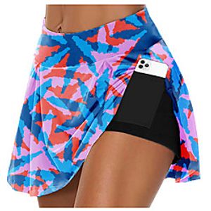 21Grams Women's High Waist Athletic Skort Running Skirt 2 in 1 Running Shorts with Built In Shorts Athletic Bottoms 2 in 1 Side Pockets Summer Fitness Gym Workout Running Training Exercise Quick Dry Lightinthebox