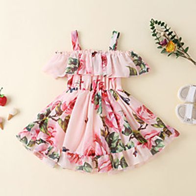 [80-120cm] girls sling chiffon flower dress Lightinthebox
