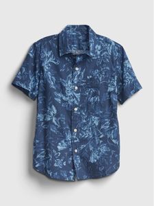Kids Floral Print Linen Top