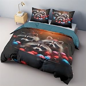 Raccoon Bed Duvet Cover Bedding Set 2-Piece Set 3-Piece Soft Short Plush Set  Ultra Soft Comforter Set Lightinthebox