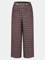 Casual Plaid Woolen Wide Leg Pants