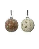 Kaemingk Decoris Bauble Polyfoam Sugar Finish with Star Assorted 1 Piece