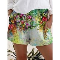 Women's Loungewear Pants Flower Fashion Casual Comfort Home Daily Vacation Polyester Breathable Pocket Elastic Waist Summer Spring Lake blue Blue Lightinthebox - thumbnail