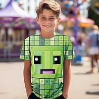 Boys 3D Cartoon Geometric Tee Shirt Short Sleeve 3D Print Summer Active Sports Fashion Polyester Kids 3-12 Years Crew Neck Outdoor Casual Daily Regular Fit Lightinthebox - thumbnail