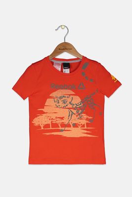 Kids Boys Short Sleeve Dis G Lion Tee  Orange