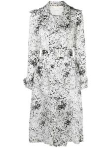 Adam Lippes abstract print trench coat - White