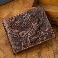 Men's Vintage Genuine Leather Wallet 3D Printed Tiger Wallet Card Holder miniinthebox - thumbnail