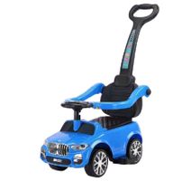 Megastar Ride On Baby Toddler 3-in-1 BMW Style Push Car Stroller With Lights & Pull Handle, Blue - 8717 BMW-GGSX-BLU (UAE Delivery Only)