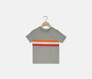 Toddler Boys Front Pocket Tee  Grey Combo