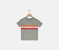 Toddler Boys Front Pocket Tee  Grey Combo - thumbnail