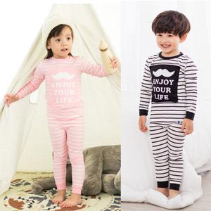 Letter Stripe Print Boys Girls Pajamas