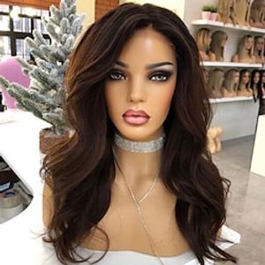 Remy Human Hair 13x4 Lace Front Wig Free Part Brazilian Hair Wavy Multi-color Wig 130% 150% Density with Baby Hair Ombre Hair Glueless Pre-Plucked For Women Long Human Hair Lace Wig Lightinthebox