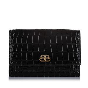 Small Sharp Croc Embossed Shoulder Bag