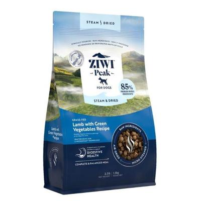 Ziwi Peak Steam & Dried Grass-Fed Lamb With Green Vegetables Recipe Dry Dog Food 1.5Kg