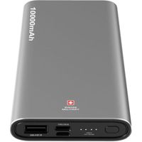 Swiss Military Chandoline PD Power Bank 10000MAH: High-Speed Charging, 20W Output, 50% Charge in 30 Minutes Type-C, Micro and USB Inputs, Silver - SM-PB-CD1-10K-SIL ( UAE Delivery Only)