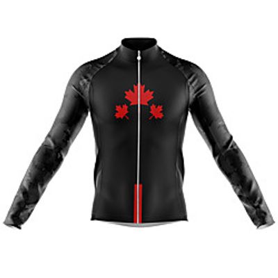 21Grams Men's Long Sleeve Cycling Jersey Spandex Black Canada Bike Top Mountain Bike MTB Road Bike Cycling Quick Dry Moisture Wicking Sports Clothing Apparel  Stretchy  Athleisure Lightinthebox