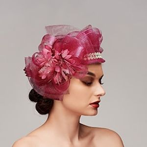 Fascinators Feathers Net Ladies Day Melbourne Cup Headpieces With Feather Headpiece Headwear Lightinthebox