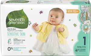 Seventh Generation Baby Diapers - Stage 1 ( 8 - 14 lbs) 4/40 ct