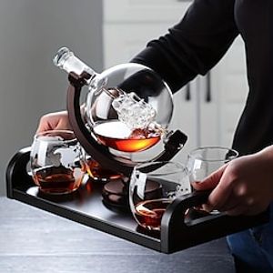 1 Set Whiskey Decanter Globe Set With 2 Whiskey Glasses, For Liquor Scotch Bourbon Vodka, Gifts For Men Women. Lightinthebox