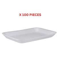 Hotpack Jumbo Foam Tray Set - White 100 Pieces - JB2