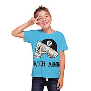 Kids Boys' T shirt Tee Short Sleeve Skulls 3D Print Graphic Unisex Print Blue Children Tops Summer Active Daily Wear Halloween Regular Fit 3-12 Years Lightinthebox