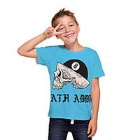 Kids Boys' T shirt Tee Short Sleeve Skulls 3D Print Graphic Unisex Print Blue Children Tops Summer Active Daily Wear Halloween Regular Fit 3-12 Years Lightinthebox - thumbnail