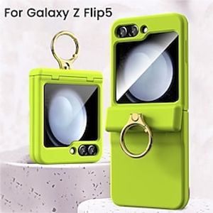 Phone Case For Samsung Galaxy Z Flip 5 Back Cover Ring Holder Shockproof Armor PC Metal Lightinthebox