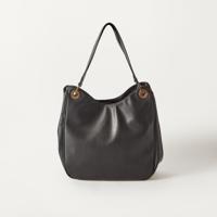 Bessie London Solid Hobo Bag with Double Handle and Button Closure