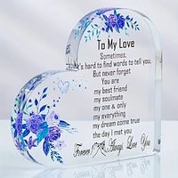 Acrylic Heart Plaque Wedding Gift For Her His Wife Husband Acrylic Heart Shape Memorial Brand Plaque Romantic Birthday Christmas Anniversary Valentine's Day Gift For Lightinthebox