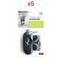 M-Pets Waste Bag Dispenser Black +30 Bags (2X15) (Pack of 5)