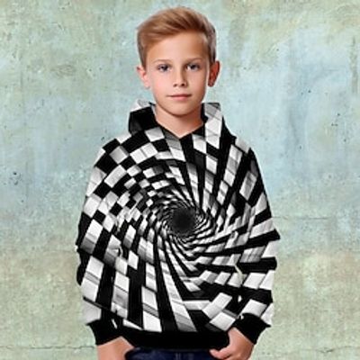 Boys 3D Graphic Hoodie Pullover Long Sleeve 3D Print Fall Winter Fashion Streetwear Cool Polyester Kids 3-12 Years Outdoor Casual Daily Regular Fit Lightinthebox