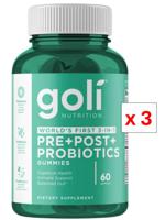 Goli - Pre + Post + Probiotics Gummies 60pcs/180g (Pack Of 3)