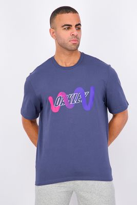 Mens Custom Fit Vertigo Printed Tee  Foggy Blue