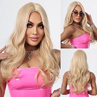 Synthetic Wig Uniforms Career Costumes Princess Curly Wavy Middle Part Layered Haircut Machine Made Wig 24 inch Light Blonde Synthetic Hair Women's Cosplay Party Fashion Blonde Lightinthebox