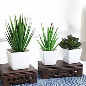 3pcsSet Evergreen Plants Simulating Plastic Mini Potted Plants Suitable For Decorating Homes Kitchens Restaurants Tabletops Windowsills Bookshelves Courtyards Gardens And Offices Lightinthebox