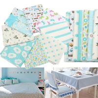 8Pcs Blue Color Design Cotton Fabric DIY Household Goods Patchwork Handcraft Sewing Cloth - thumbnail