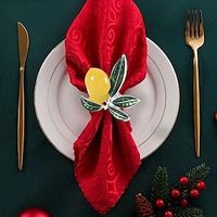 10pc Christmas Kitchen Deco Napkin Ring New European and n high-end hotel table decoration napkin button simulation fruit lemon napkin ring Lightinthebox - thumbnail