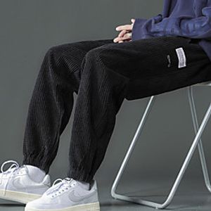 Men's Casual / Sporty Streetwear Comfort Outdoor Casual Daily Jogger Pants Sweatpants Trousers Pants Solid Color Full Length Warm Deep Blue Gray Black miniinthebox