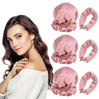 New Satin Heatless Hair Curler 6 Pcs, Sleep Hair Curling Tool for Women 3 Set, Soft Silk Heatless Curling Hair Rollers with Cap, No Heat Curling Headband for All Hair Types(Pink) Lightinthebox - thumbnail