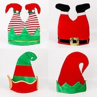 Christmas Decorations Creative Funny Red Trouser Legs Hat Children Adult Christmas Hat Clown Elf Hat Party Lightinthebox - thumbnail