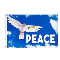 Peace Dove Flag 3 5ft Peace Flag 90 150cm PACEPEACE World Peace Flag Polyester miniinthebox
