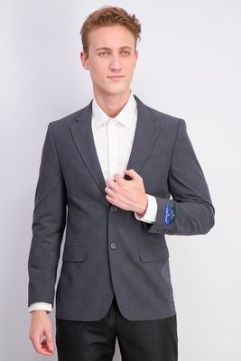 Mens Modern-Fit Bi-Stretch Plaid Suit Jacket Dark Grey Mens Modern-Fit Bi-Stretch Plaid Suit Jacket Dark Grey