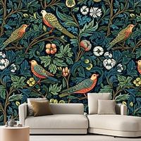 Birds Wallpaper Roll Mural Inspired by William Morris Wall Covering Sticker Peel and Stick Removable PVC/Vinyl Material Self Adhesive/Adhesive Required Wall Decor for Living Room Kitchen Bathroom Lightinthebox