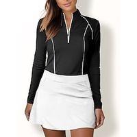 Women's Golf Polo Shirt Black White Blue Long Sleeve Sun Protection Top Ladies Golf Attire Clothes Outfits Wear Apparel miniinthebox