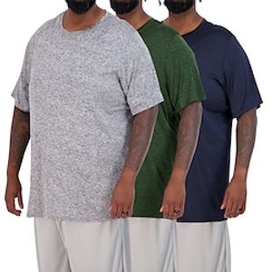 3 Pack Mens Big  Tall Tech Stretch Long-Sleeve  Short-Sleeve Dry-Fit T-Shirt miniinthebox