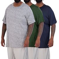 3 Pack Mens Big  Tall Tech Stretch Long-Sleeve  Short-Sleeve Dry-Fit T-Shirt miniinthebox - thumbnail