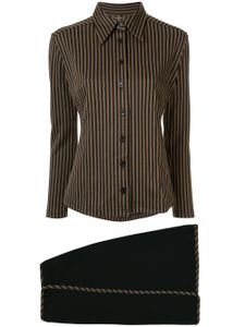 Fendi Pre-Owned striped shirt and envelope skirt set - Brown