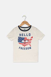 Toddler Boys Hello Freedom Tee  White